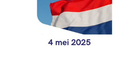 Nederlandse vlag met 4 mei er op