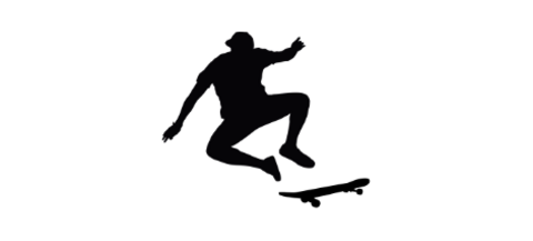 silhouette van een skater