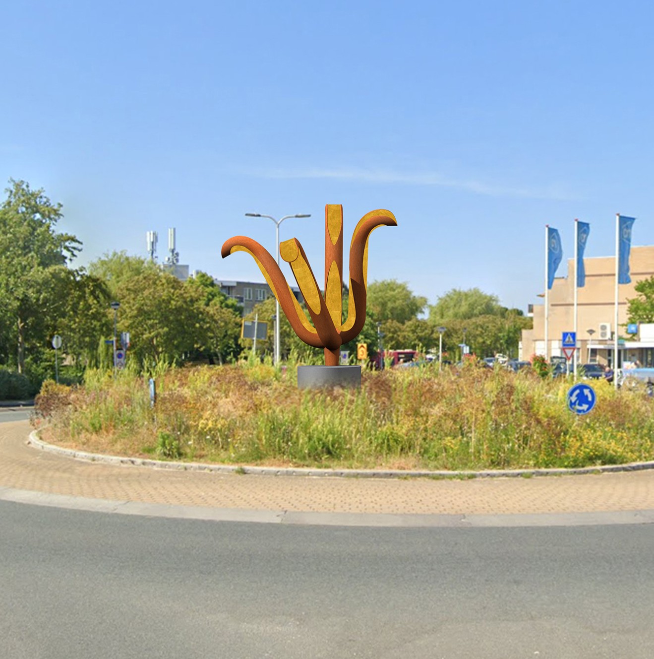 Kunstwerk in de zomerzon